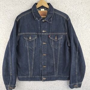 Vintage Y2K Levis Jean Denim Trucker Jacket Mens Size Large 70515-0957 2001